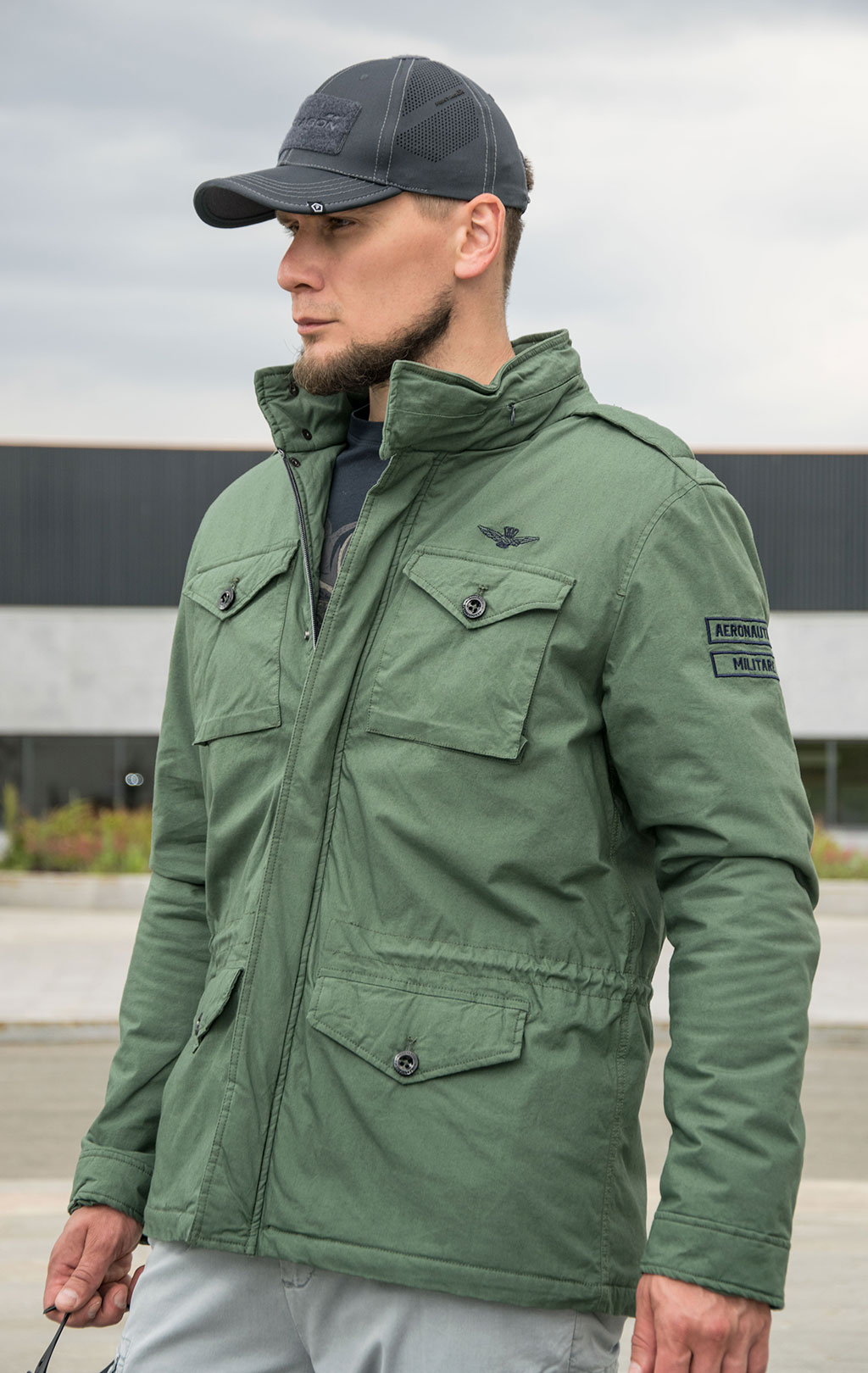 Куртка AERONAUTICA MILITARE M-65 SS 23 m/TR verde mililtare (AB 2058) 