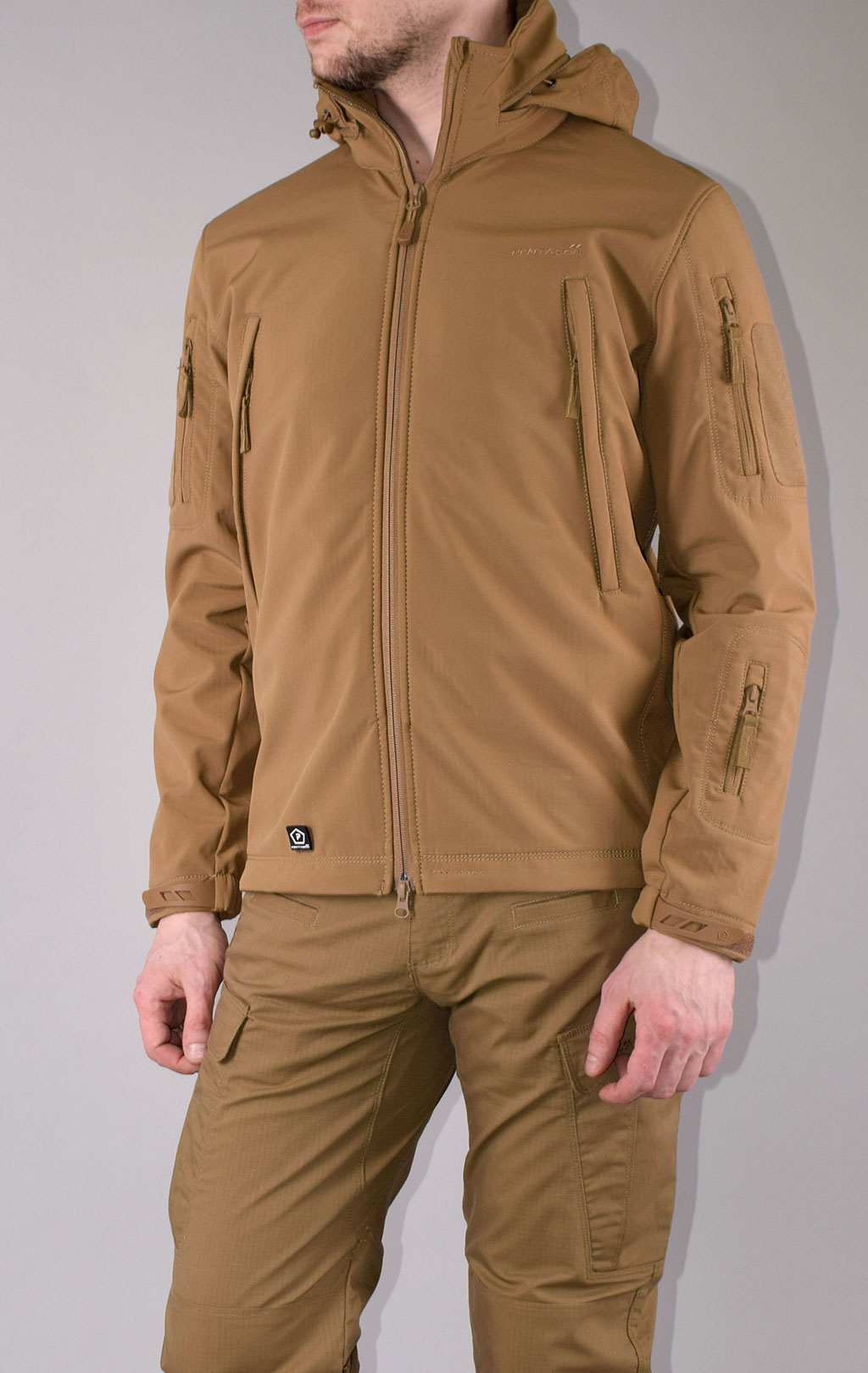 Куртка тактическая softshell Pentagon мембрана ARTAXES big size Soft Shell coyote 08011 