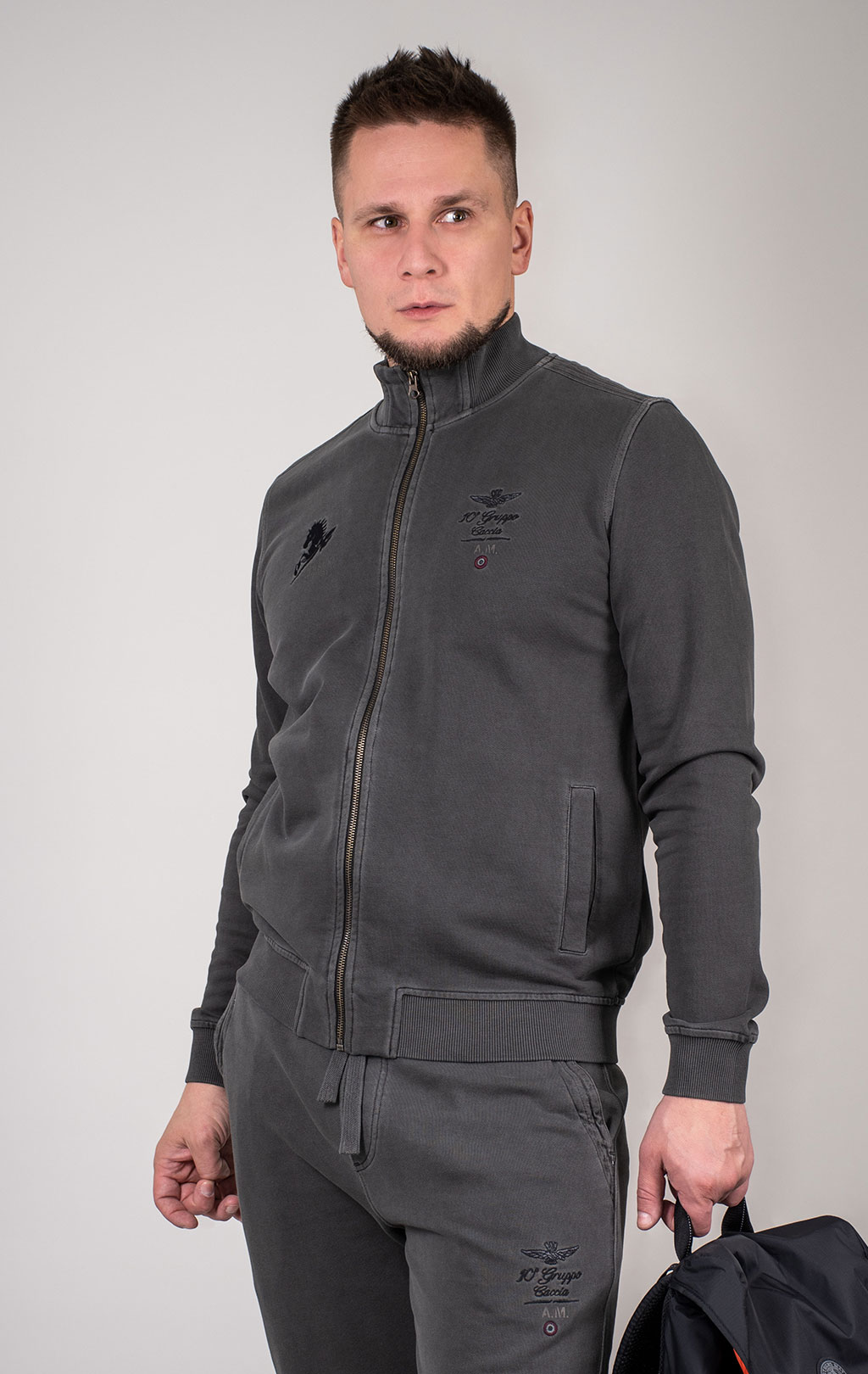 Олимпийка AERONAUTICA MILITARE FW 24/25/TR black washed (FE 1941)