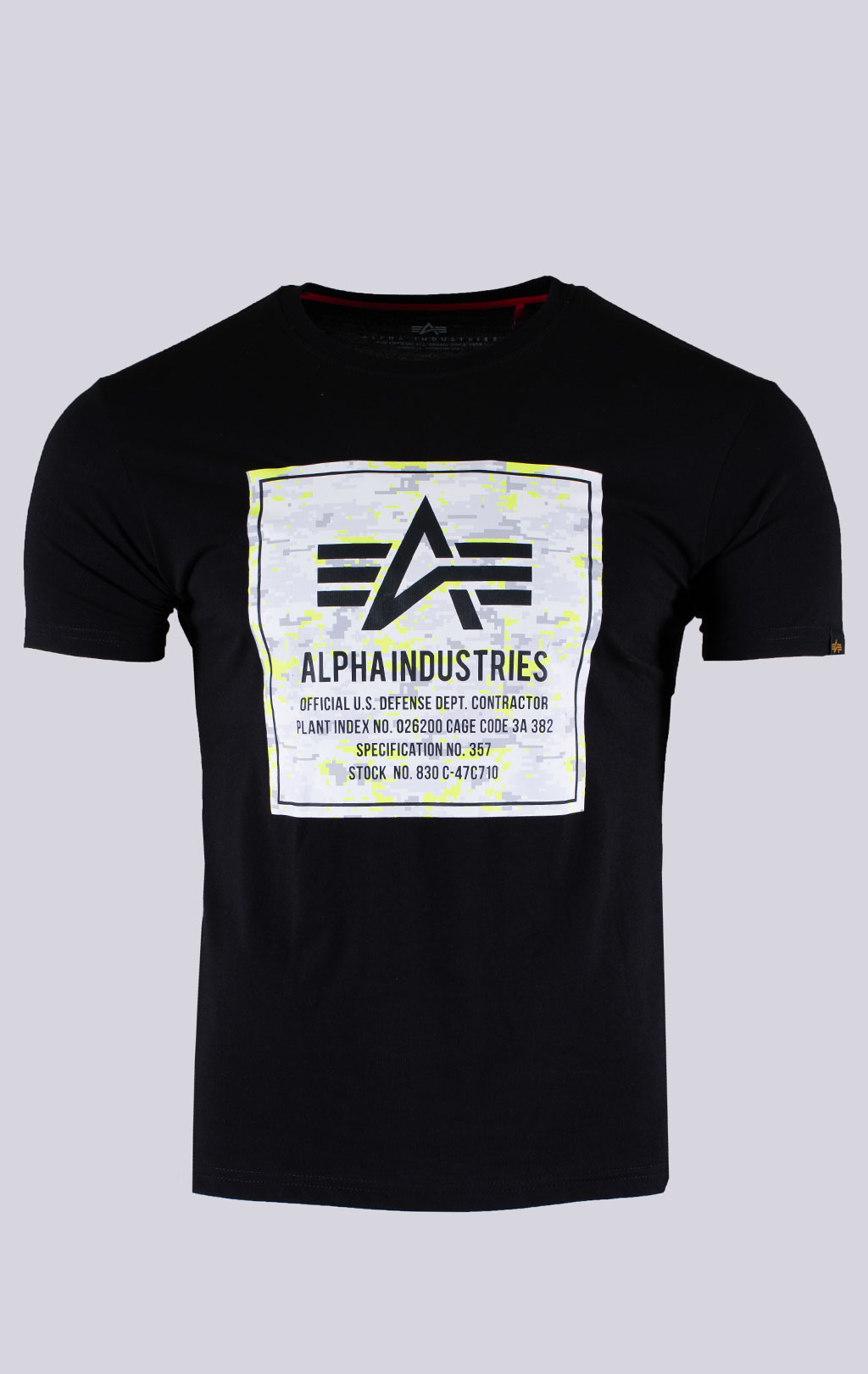 Футболка ALPHA INDUSTRIES CAMO BLOCK T black/digi white camo 