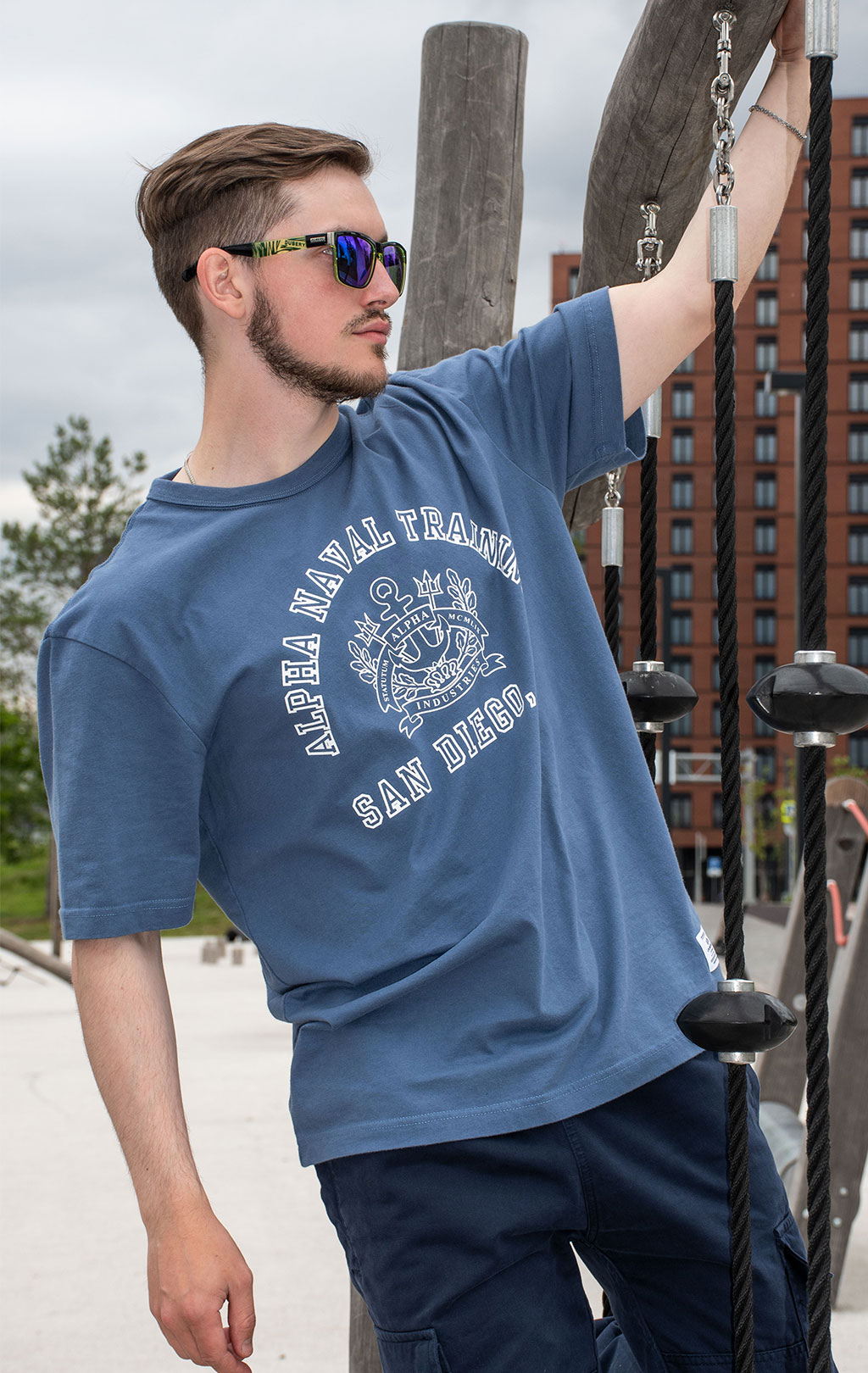 Футболка ALPHA INDUSTRIES ALPHA NAVAL BASE SAN DIEGO TEE SS 24 copen blue 