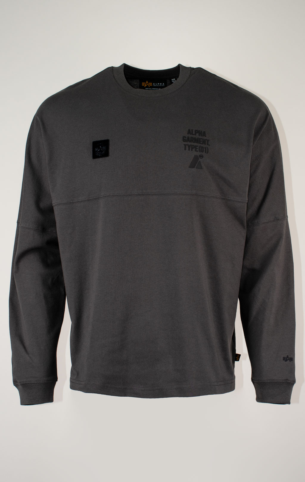 Лонгслив ALPHA INDUSTRIES UNFRM LS GRAPHIC TEE FW 25/26 gray M001150 