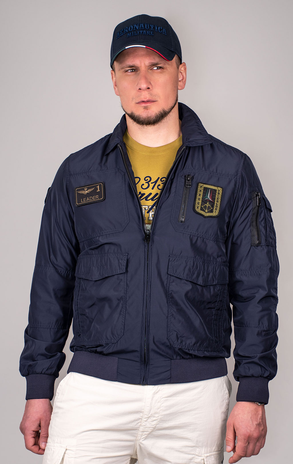 Ветровка-бомбер AERONAUTICA MILITARE SS 24 m/BD blue navy (AB 2071) 