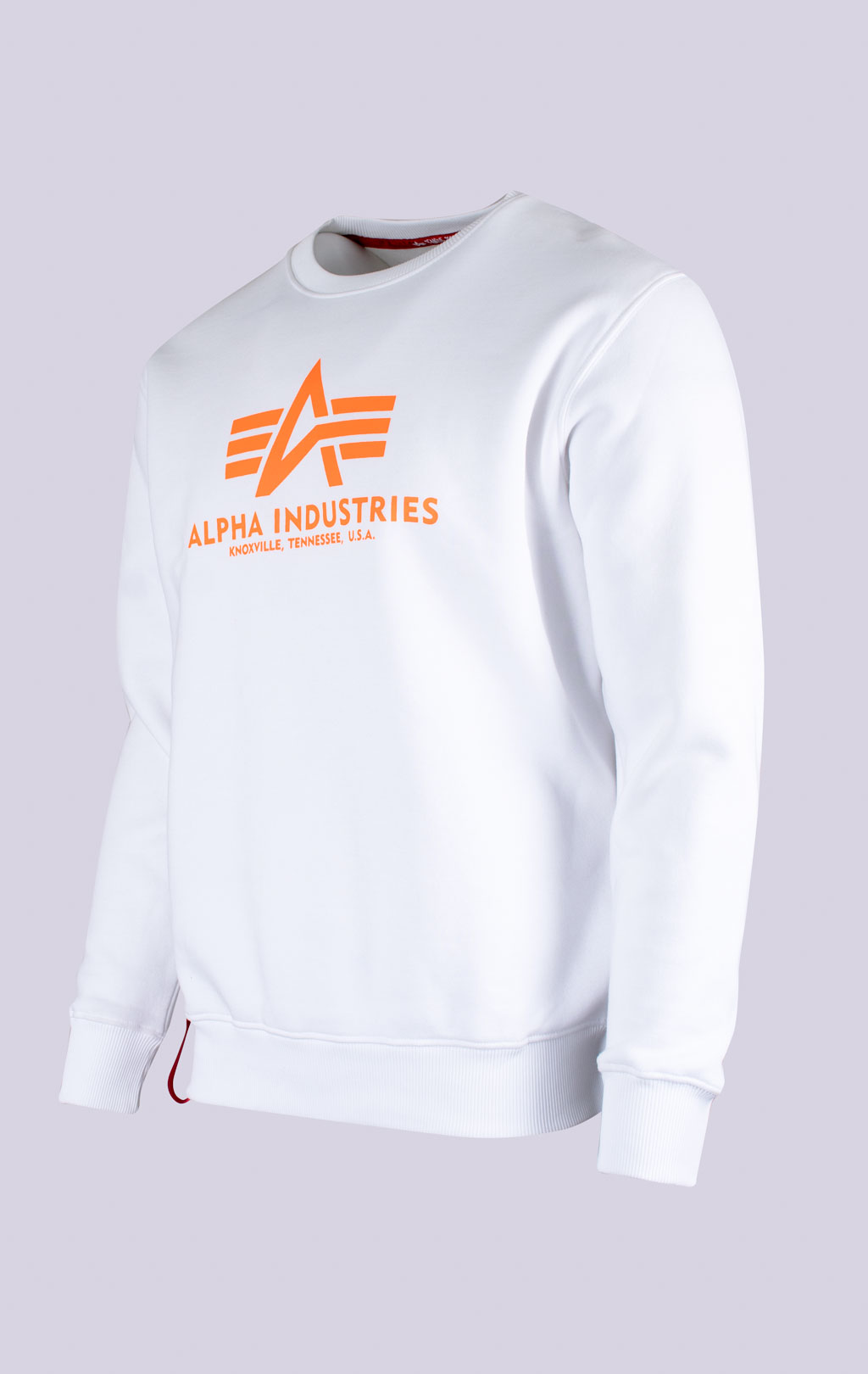 Свитшот ALPHA INDUSTRIES BASIC SWEATER white/neon orange 