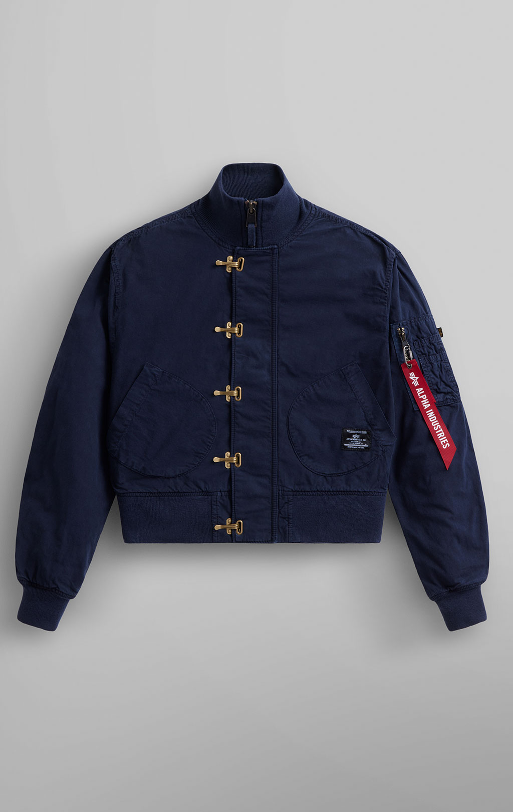 Женская ветровка ALPHA INDUSTRIES US NAVY CROPPED DECK HOOKED MOD JACKET SS 24 m replica blue 