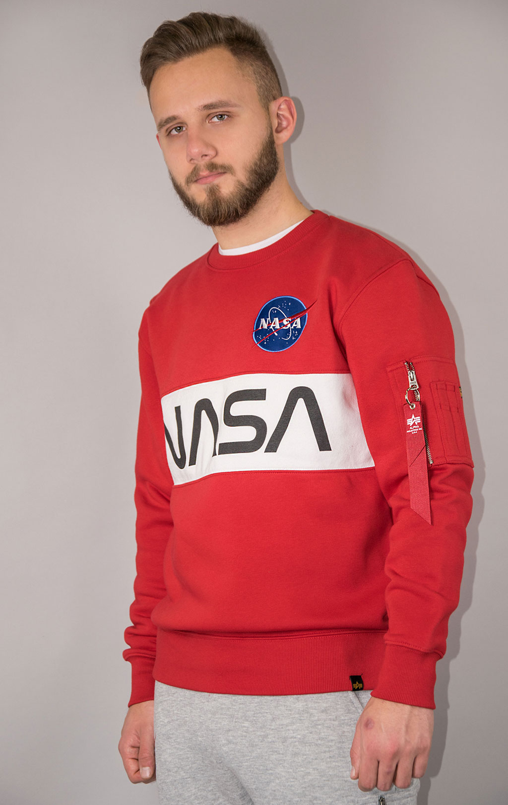 Свитшот ALPHA INDUSTRIES NASA Inlay speed red 