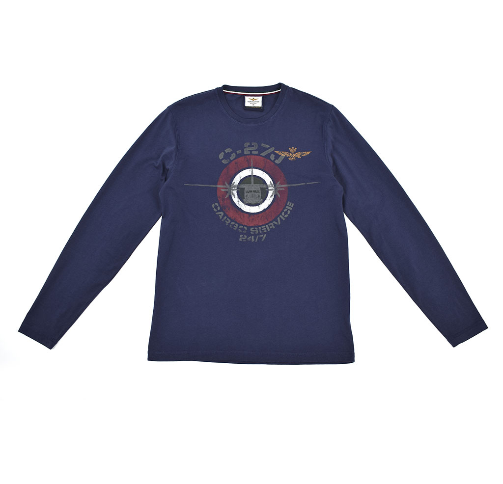 Лонгслив AERONAUTICA MILITARE FW 19/20 blue aperto (TS 1665) 