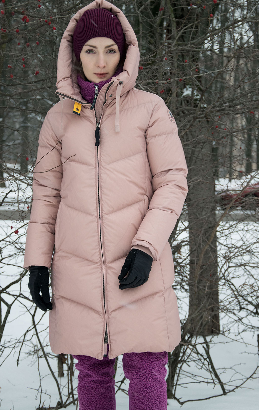 Женское пальто пуховое PARAJUMPERS RINDOU FW 22/23 silver pink 