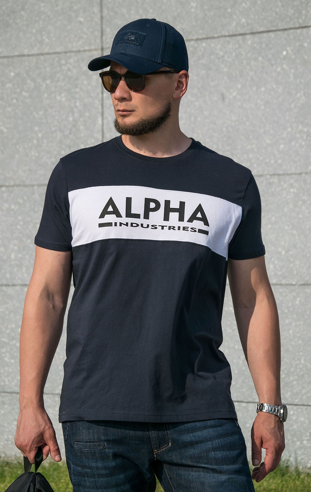 Футболка ALPHA INDUSTRIES ALPHA INLAY rep. blue 