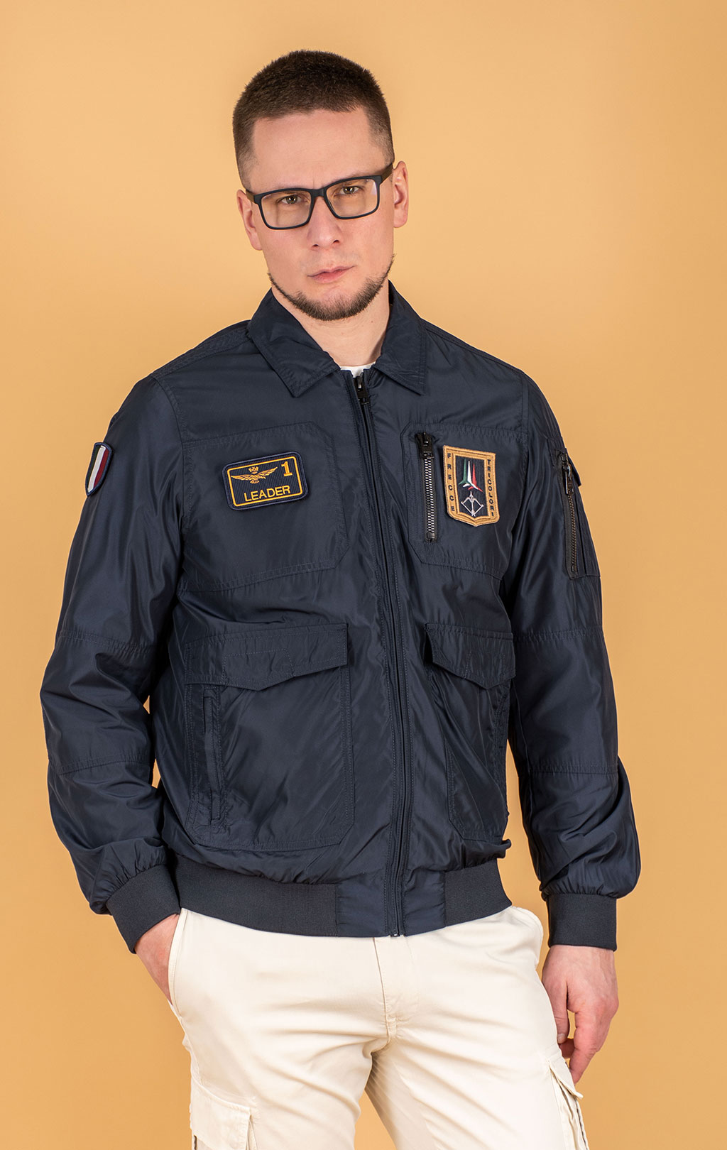 Ветровка-бомбер AERONAUTICA MILITARE SS 25 m/BD blue navy (AB 2071) 