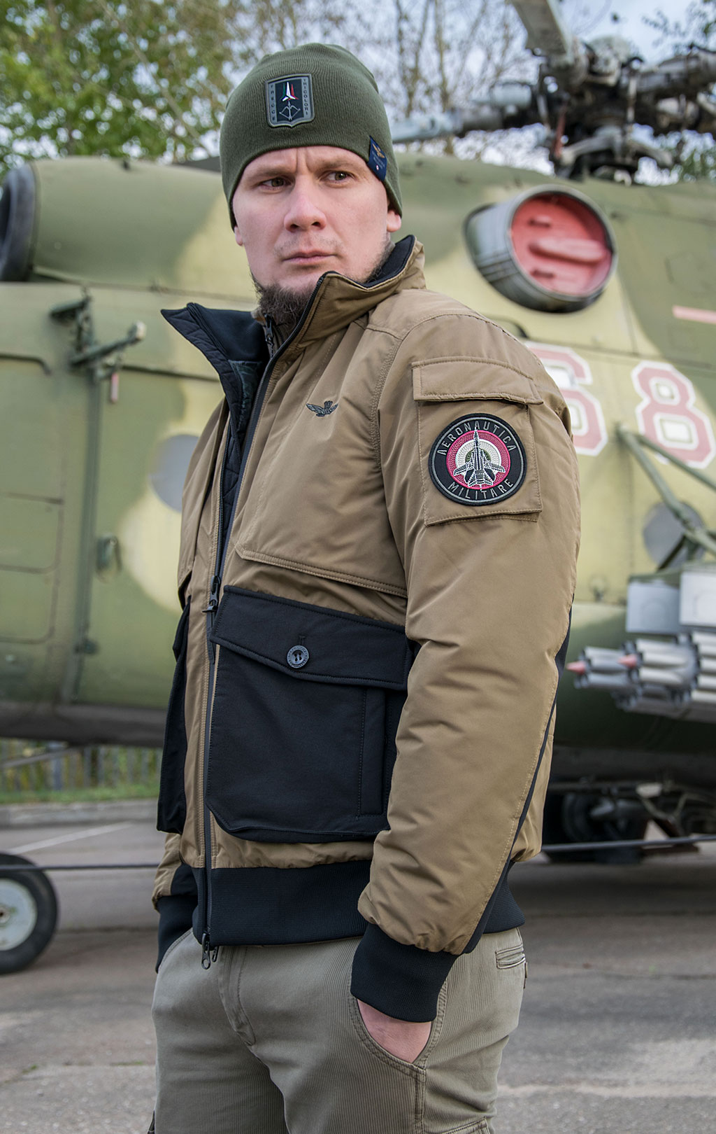 Куртка-пилот AERONAUTICA MILITARE FW 21/22 m/CN verde militare (AB 1973) 