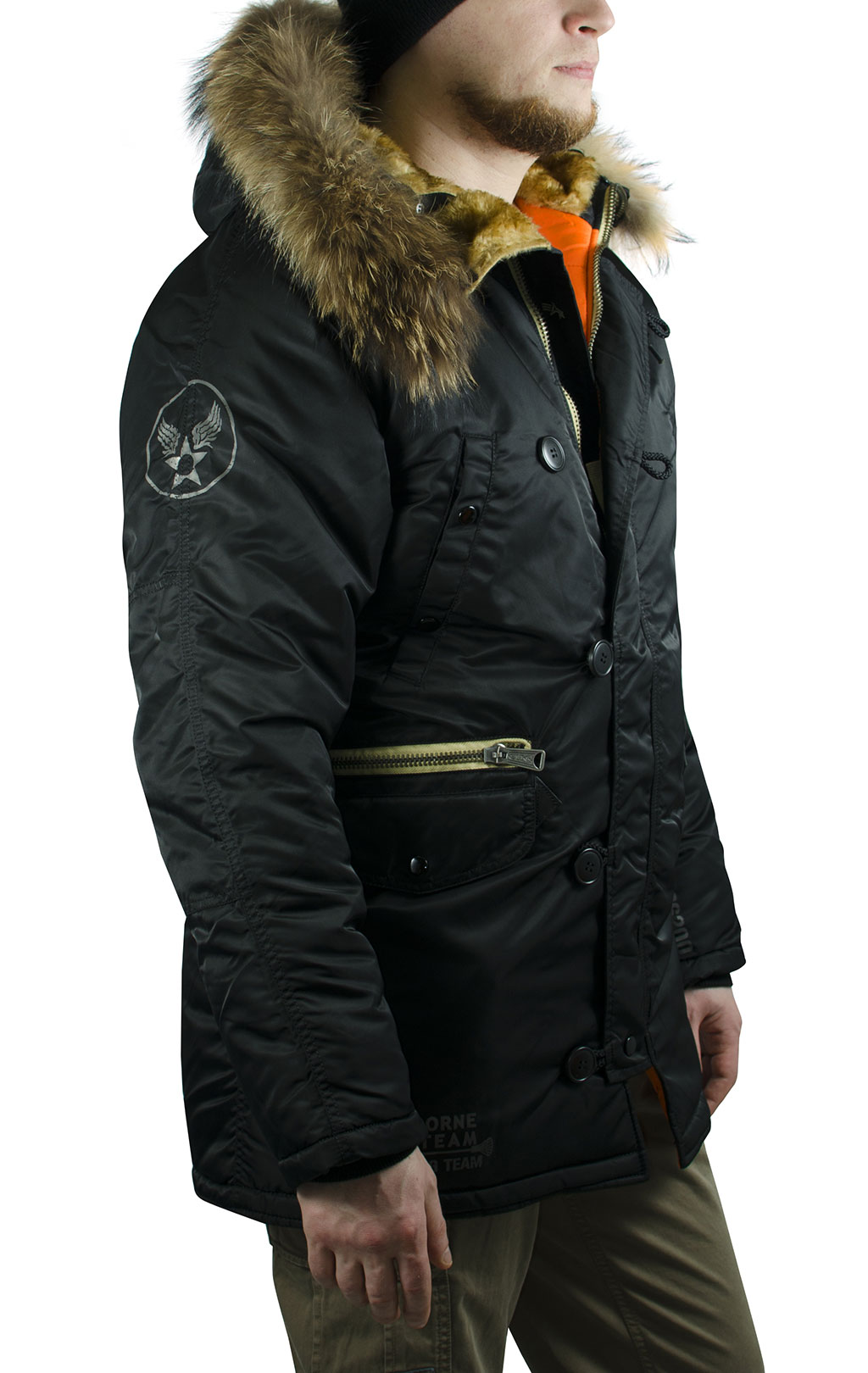 Аляска ALPHA INDUSTRIES ART VF big size N-3B натур. мех black 