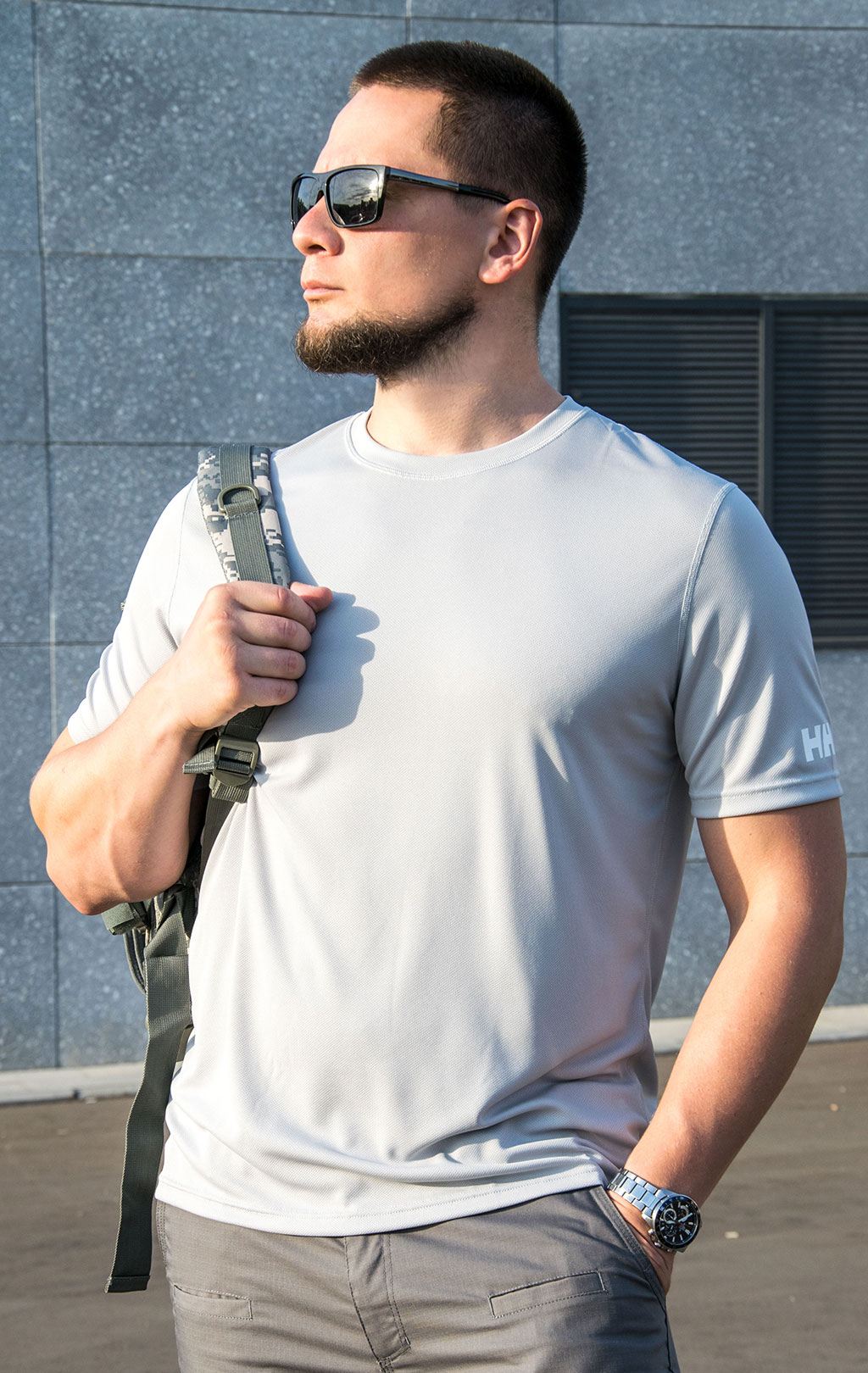 Термофутболка HELLY HANSEN HH TECH T-SHIRT 100%полиэстер FW 23/24 light grey (48363) 