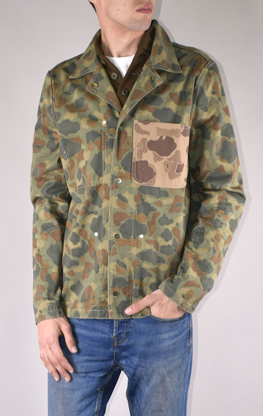 Ветровка ALPHA INDUSTRIES P-42 FIELD SHIRT brown frogskin camo 