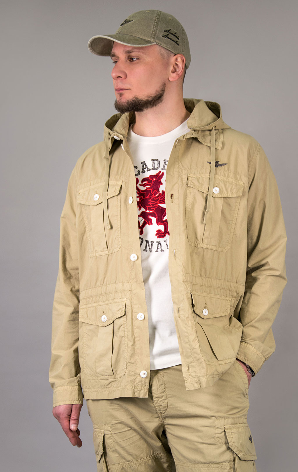 Ветровка AERONAUTICA MILITARE SS 24 m/AL sand washed (AC 020) 