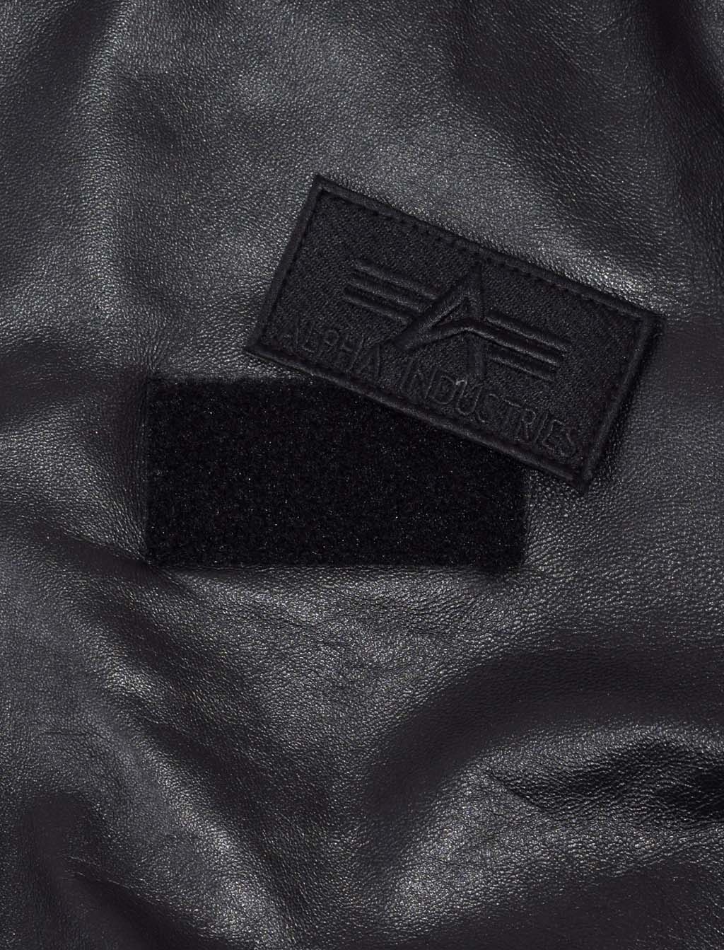 Куртка-бомбер лётная ALPHA INDUSTRIES D-Tec leather MA-1 кожа black/black 