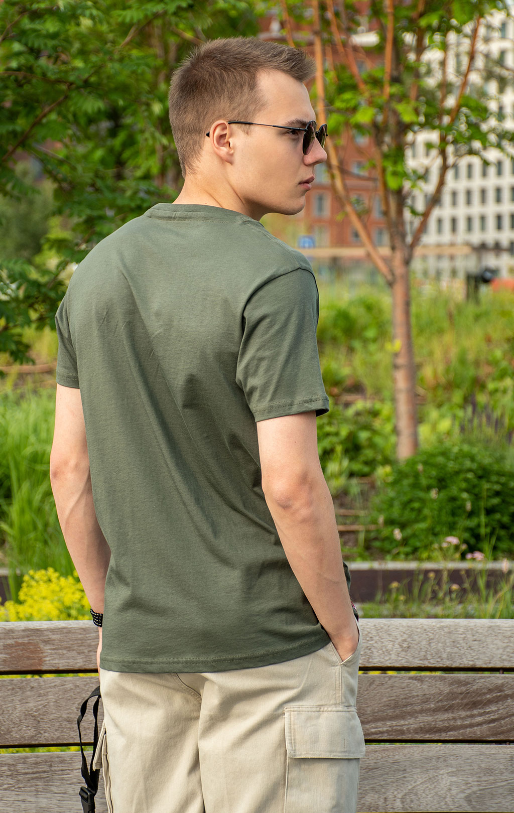 Футболка ALPHA INDUSTRIES ALPHA WORDING T dark olive 
