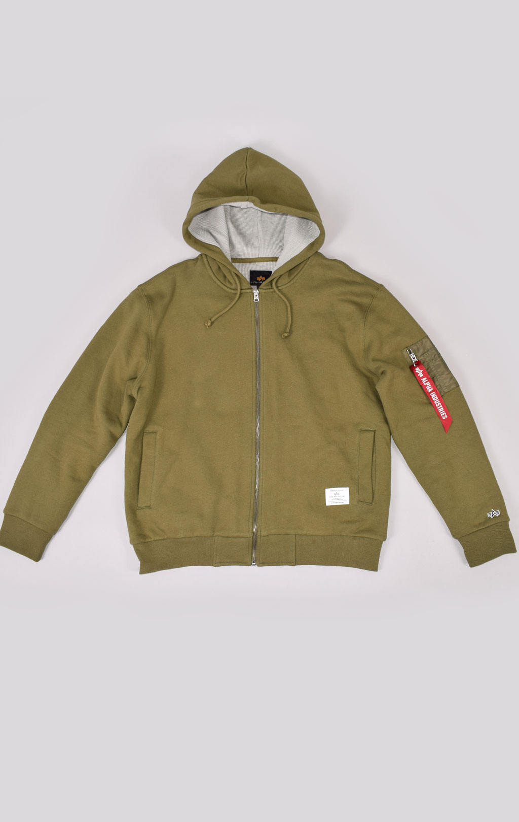 Толстовка ALPHA INDUSTRIES ESSENTIAL FULL-ZIP HOODIE FW 21/22 olive 