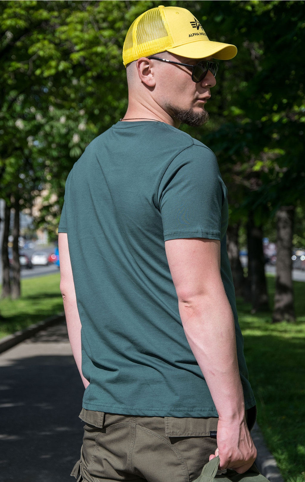 Футболка ALPHA INDUSTRIES BASIC T navy green 