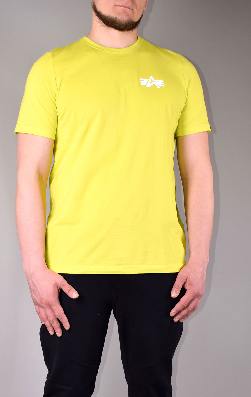 Футболка ALPHA INDUSTRIES REFLECTIVE SMALL LOGO neon yellow 