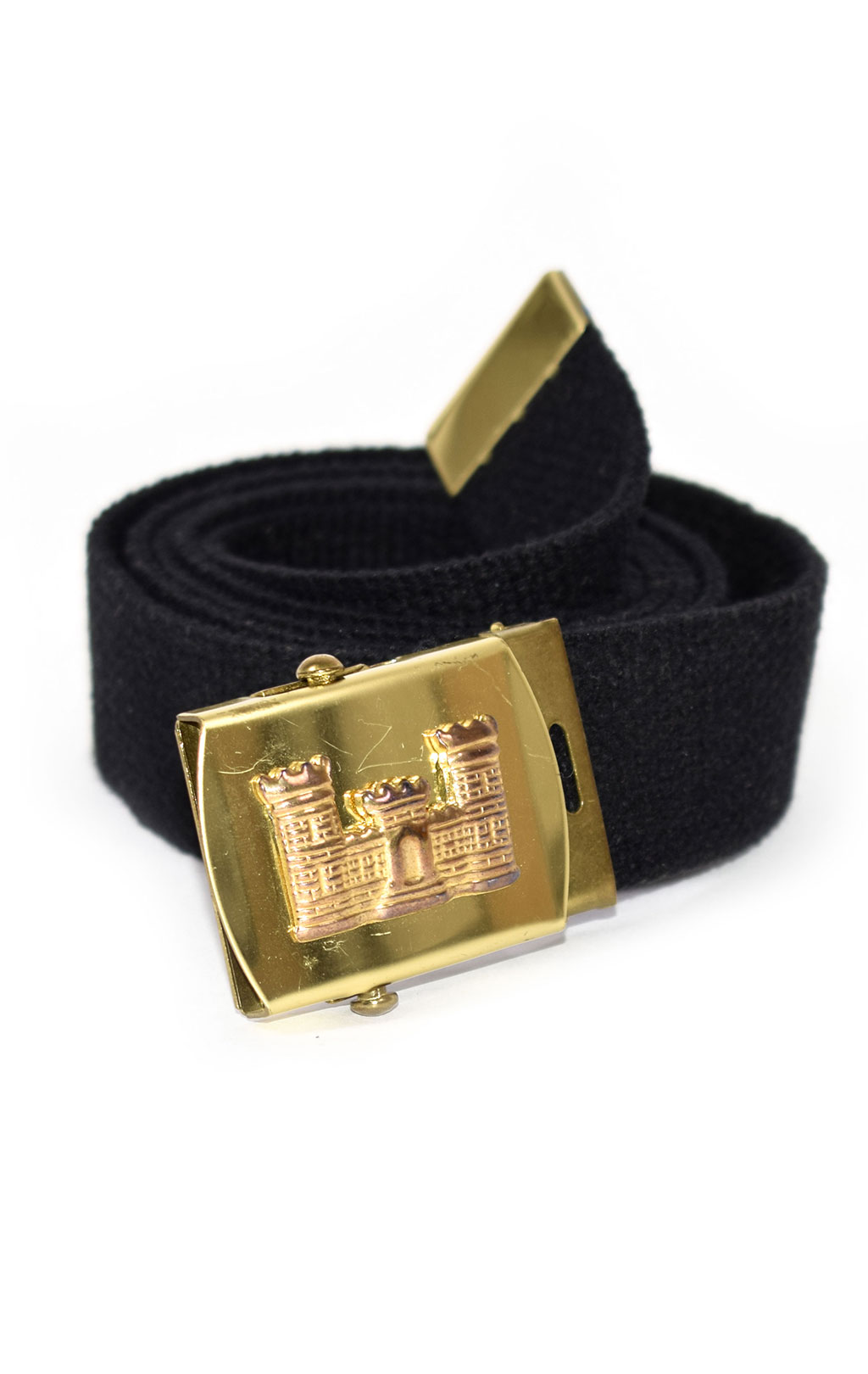 Ремень брючный CORPS OF ENG gold buckle black (14868-MB) 