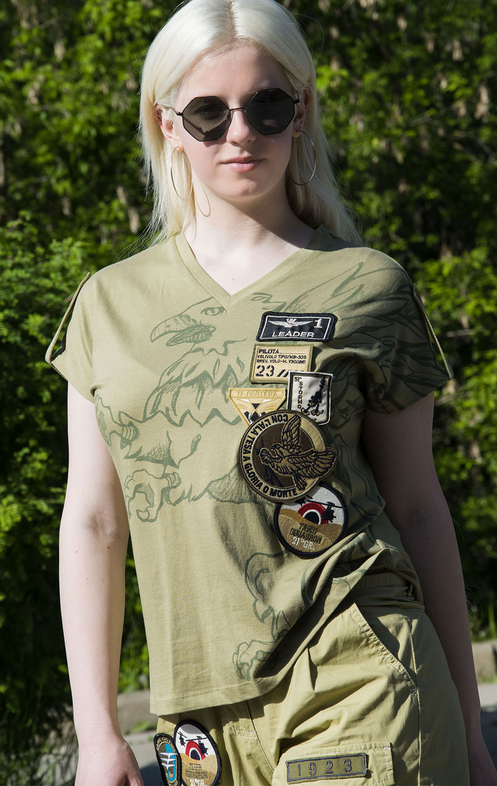 Женская футболка AERONAUTICA MILITARE SS 22/IN khaki (TS 1976) 