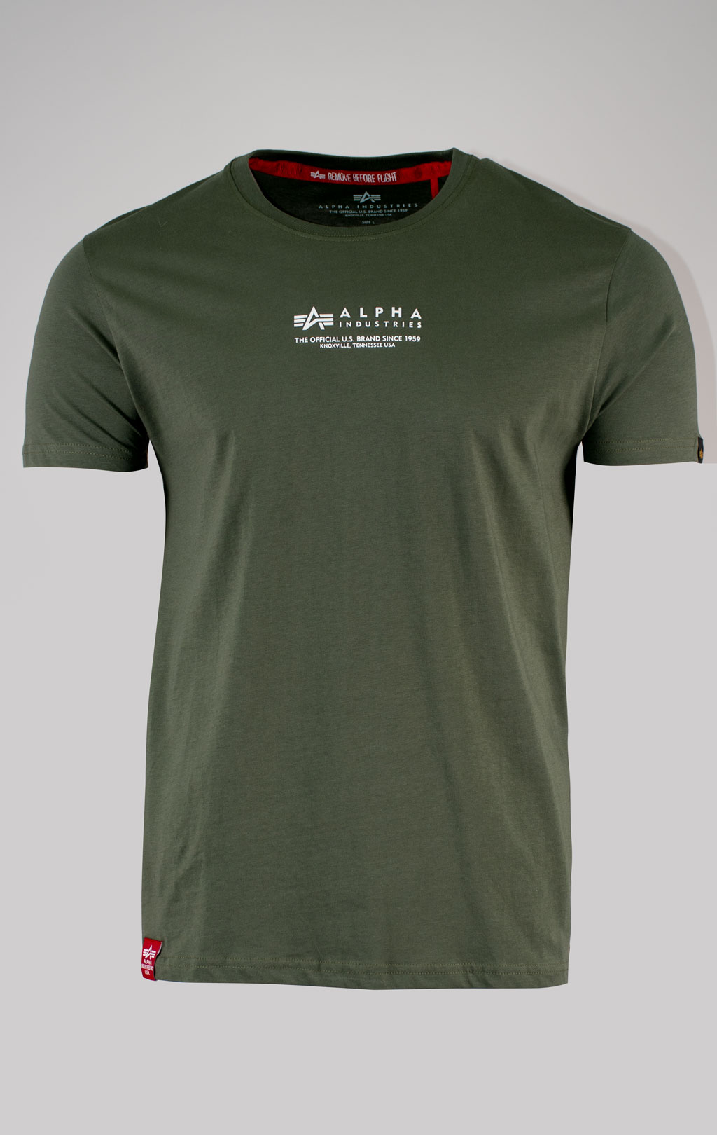 Футболка ALPHA INDUSTRIES ALPHA WORDING T dark olive 