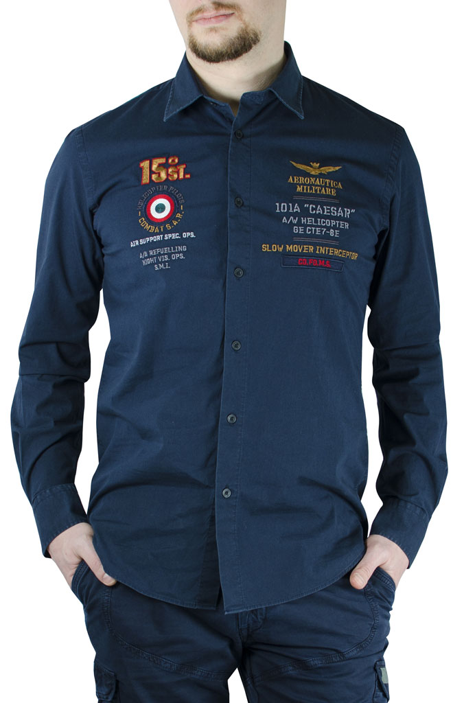 Рубашка AERONAUTICA MILITARE blue navy (CA 1008) 