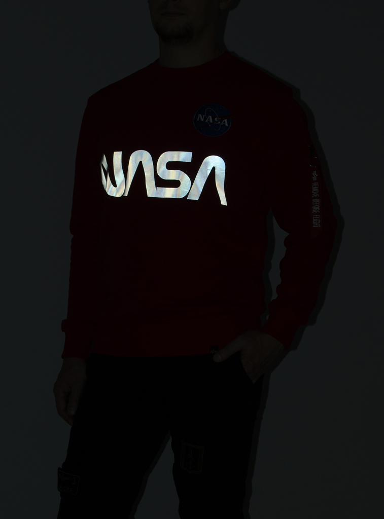 Свитшот ALPHA INDUSTRIES NASA reflective speed red 