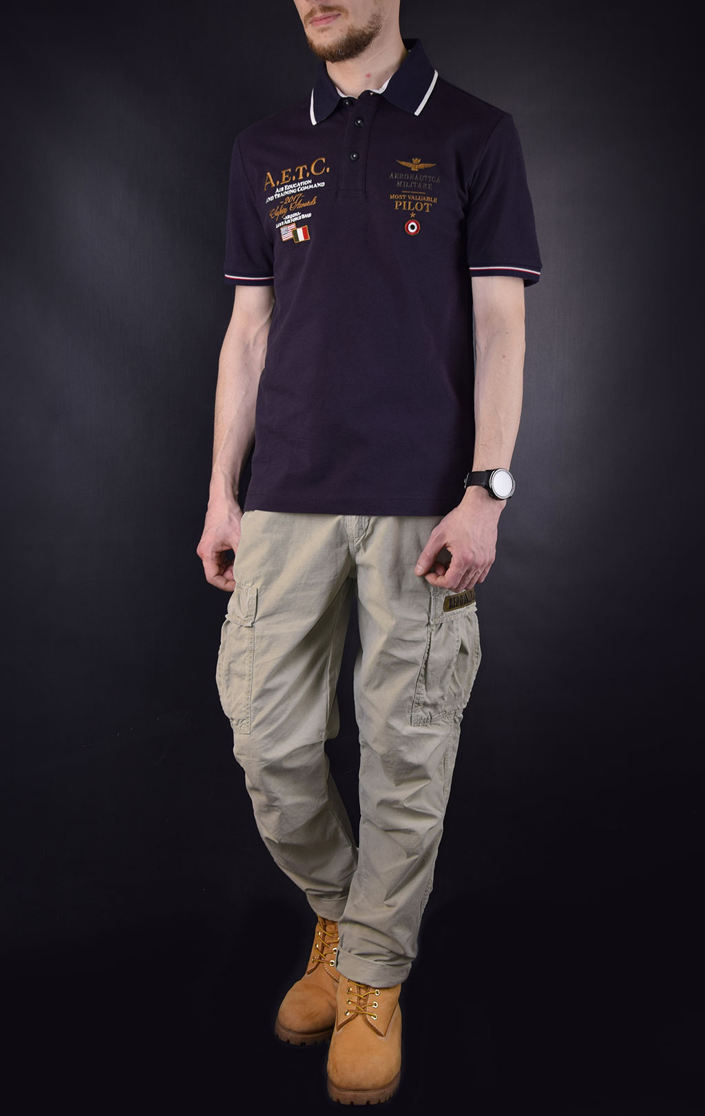 Футболка-поло AERONAUTICA MILITARE SS19 blue navy (PO 1353) 