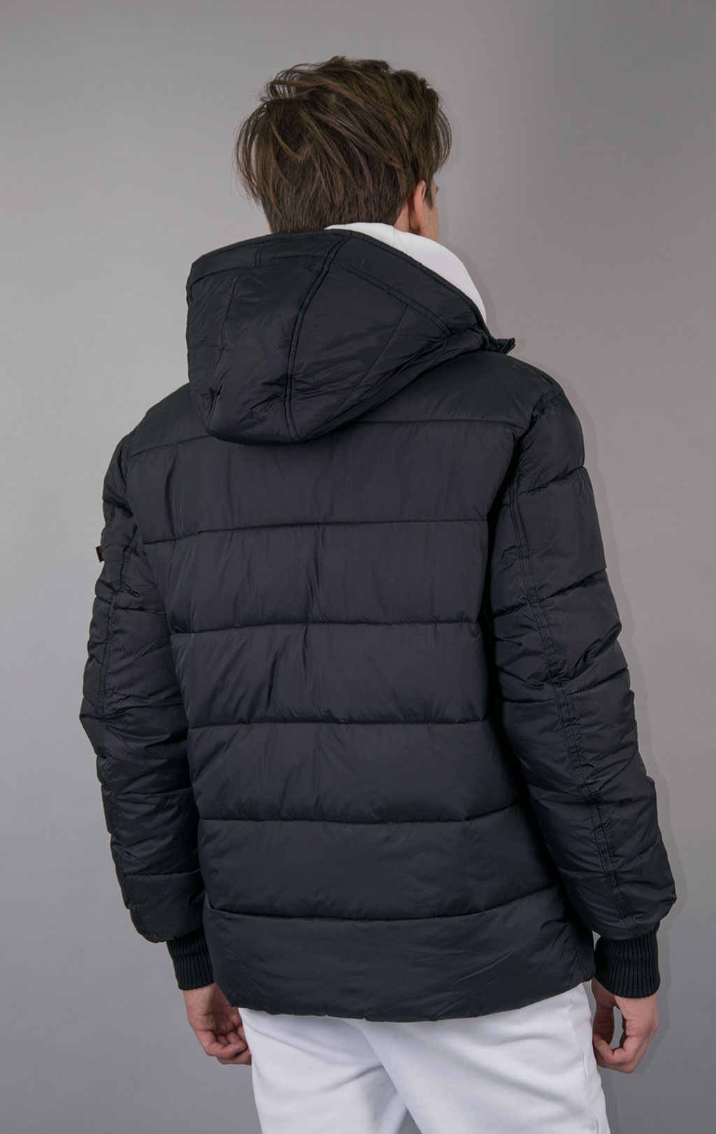 Куртка ALPHA INDUSTRIES HOODED PUFFER ALPHA FD black 