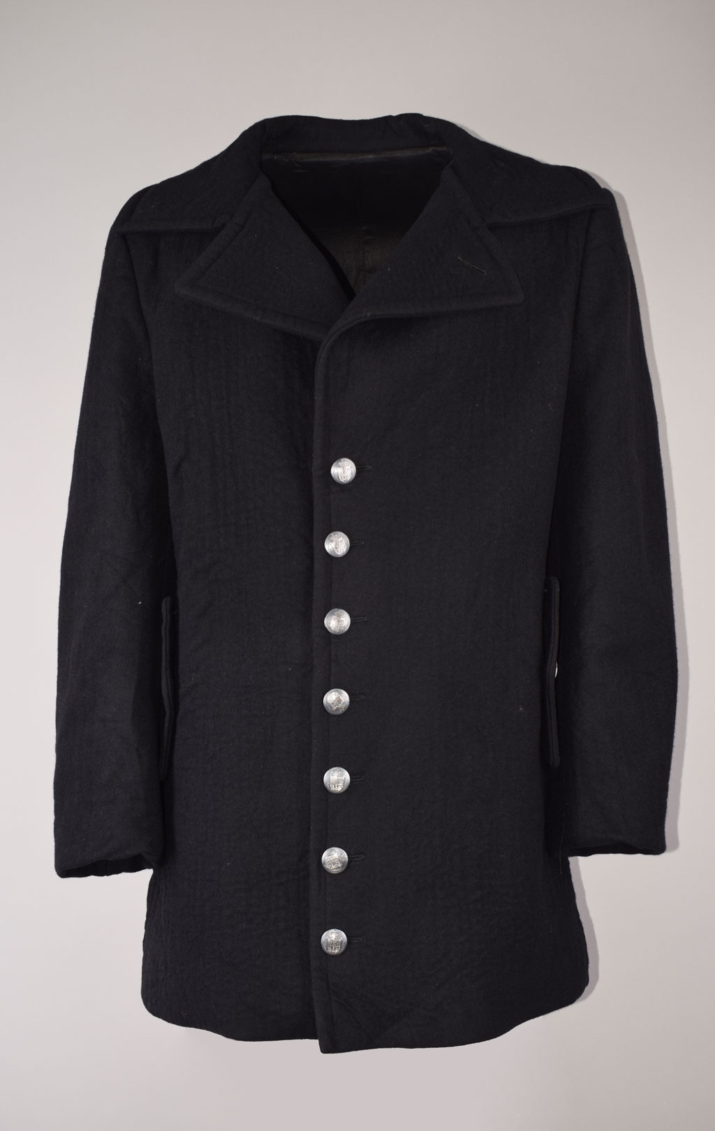 Бушлат морской John Bartlett PEACOAT шерсть90/нейлон10 black б/у Италия