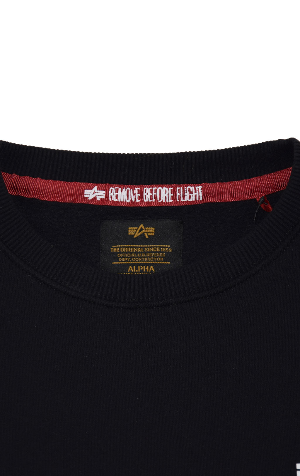 Свитшот ALPHA INDUSTRIES BASIC SWEATER SMALL LOGO big size black 