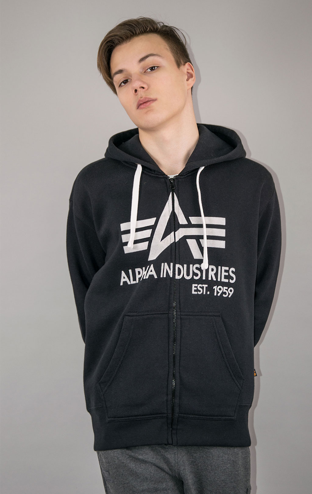 Толстовка ALPHA INDUSTRIES BIG A CLASSIC ZIP HOODY black 