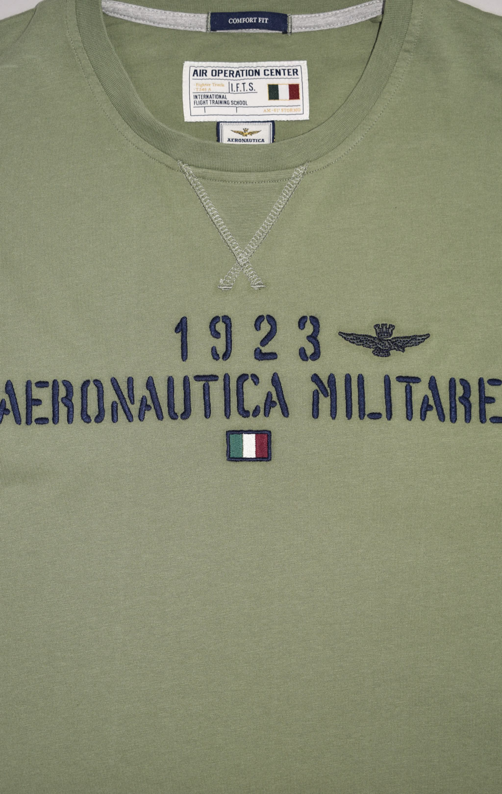 Лонгслив AERONAUTICA MILITARE SS 23/TR verde militare (TS 2052) 
