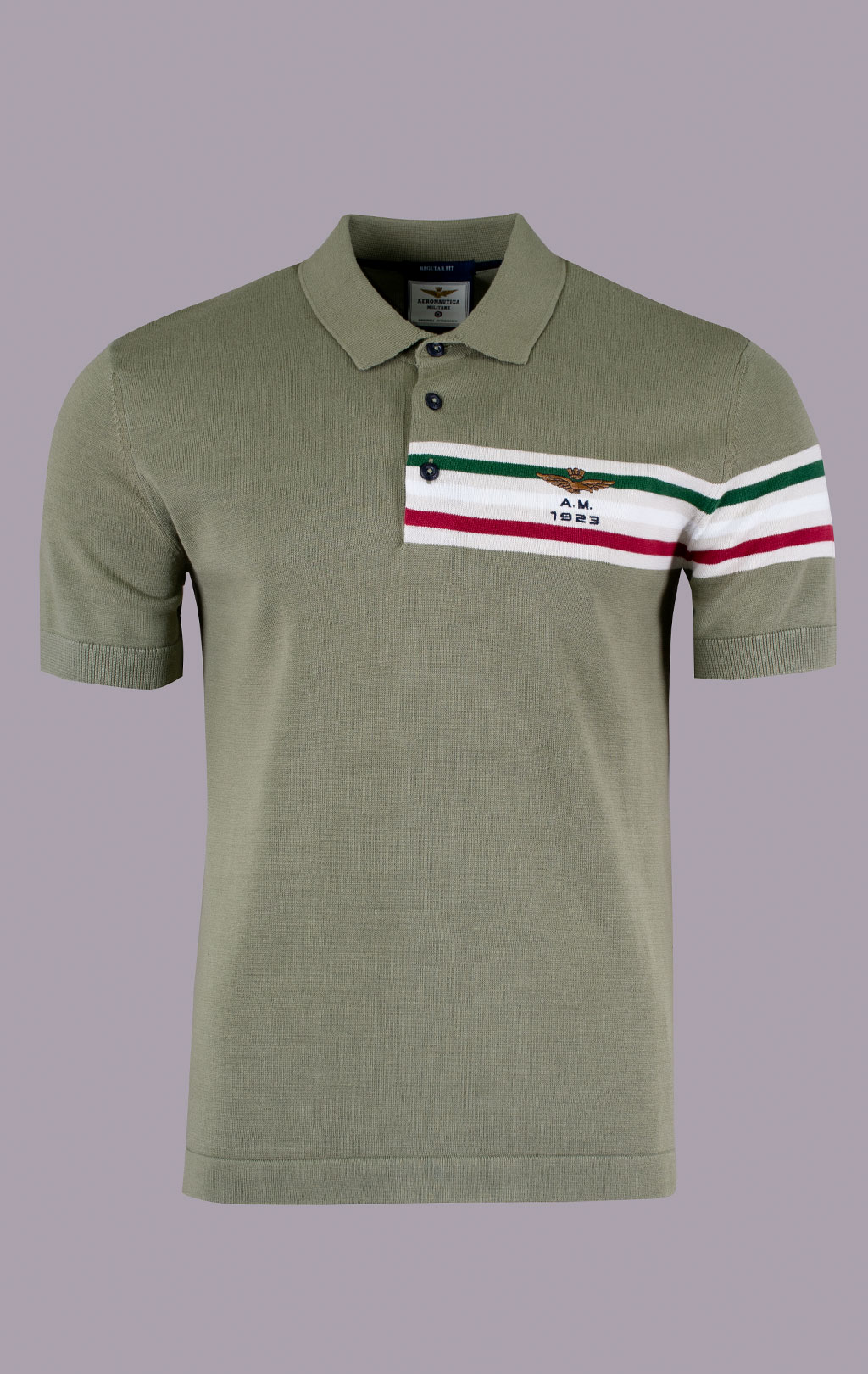 Поло вязаное AERONAUTICA MILITARE SS 26/IN lichen green (PO 1912) 