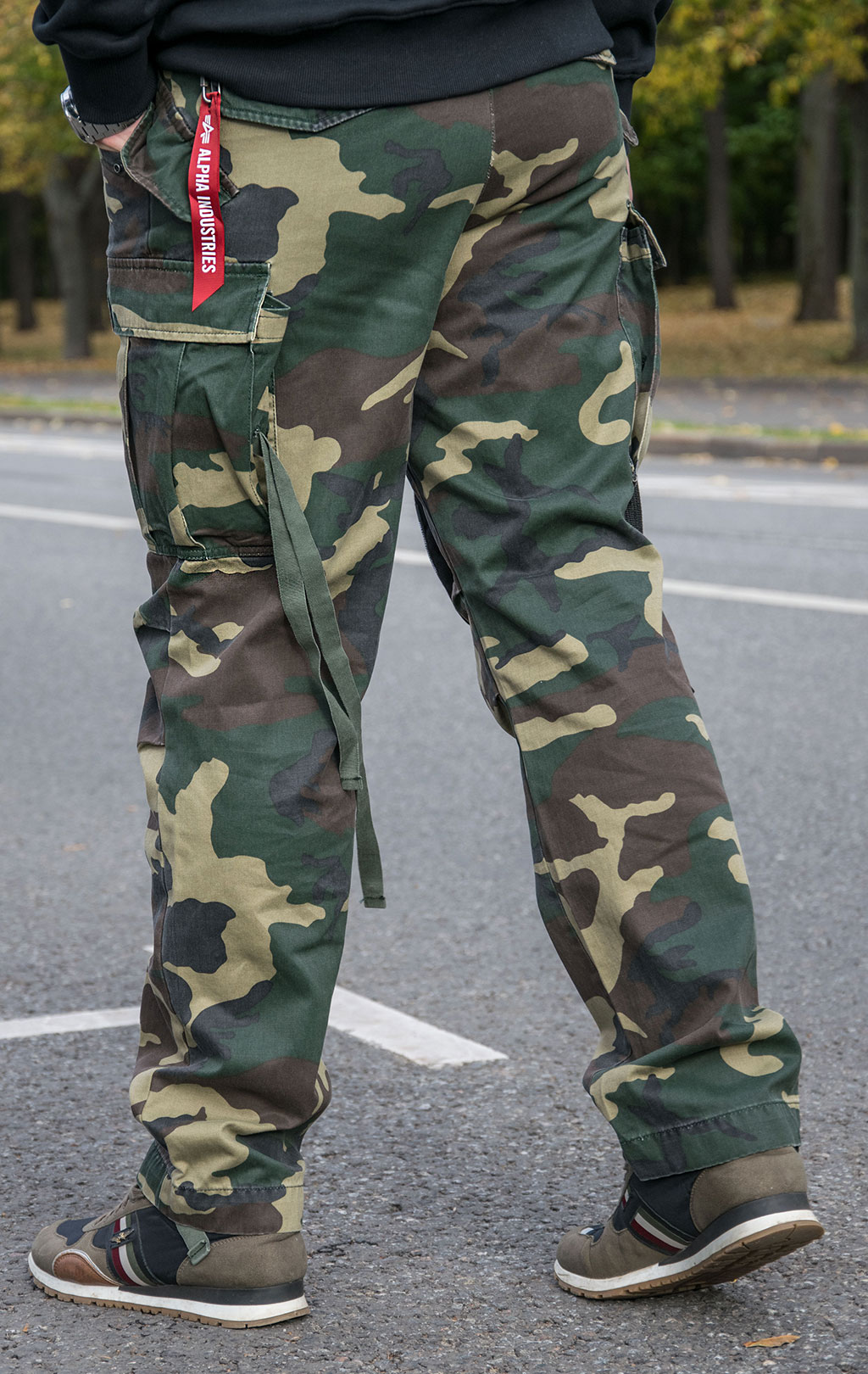 Брюки-карго парашюты ALPHA INDUSTRIES M-65 PANT camo woodland 