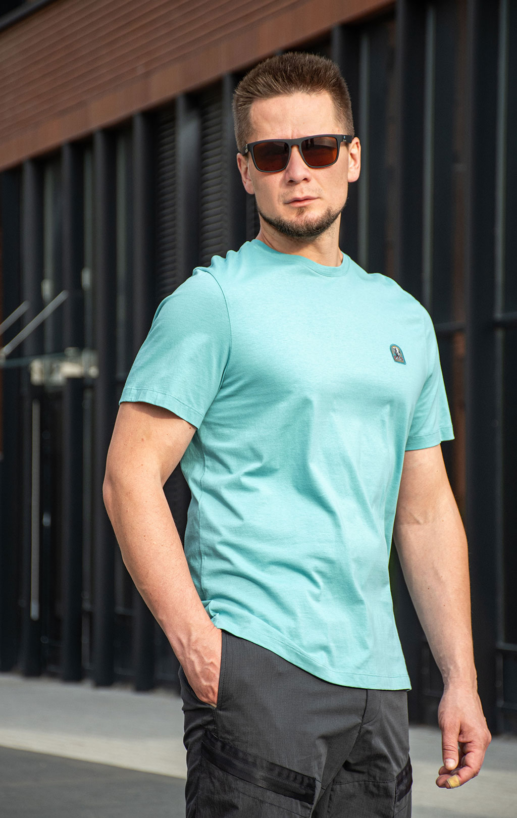 Футболка PARAJUMPERS PATCH TEE SS 26 aqua 
