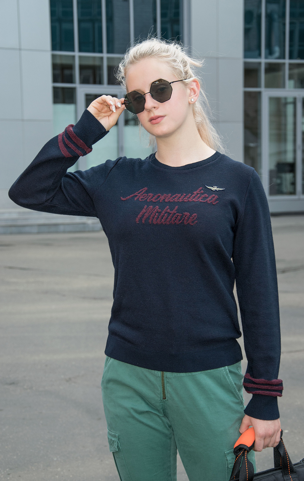 Женский свитер AERONAUTICA MILITARE FW 19/20 blue navy (MA 1221) 