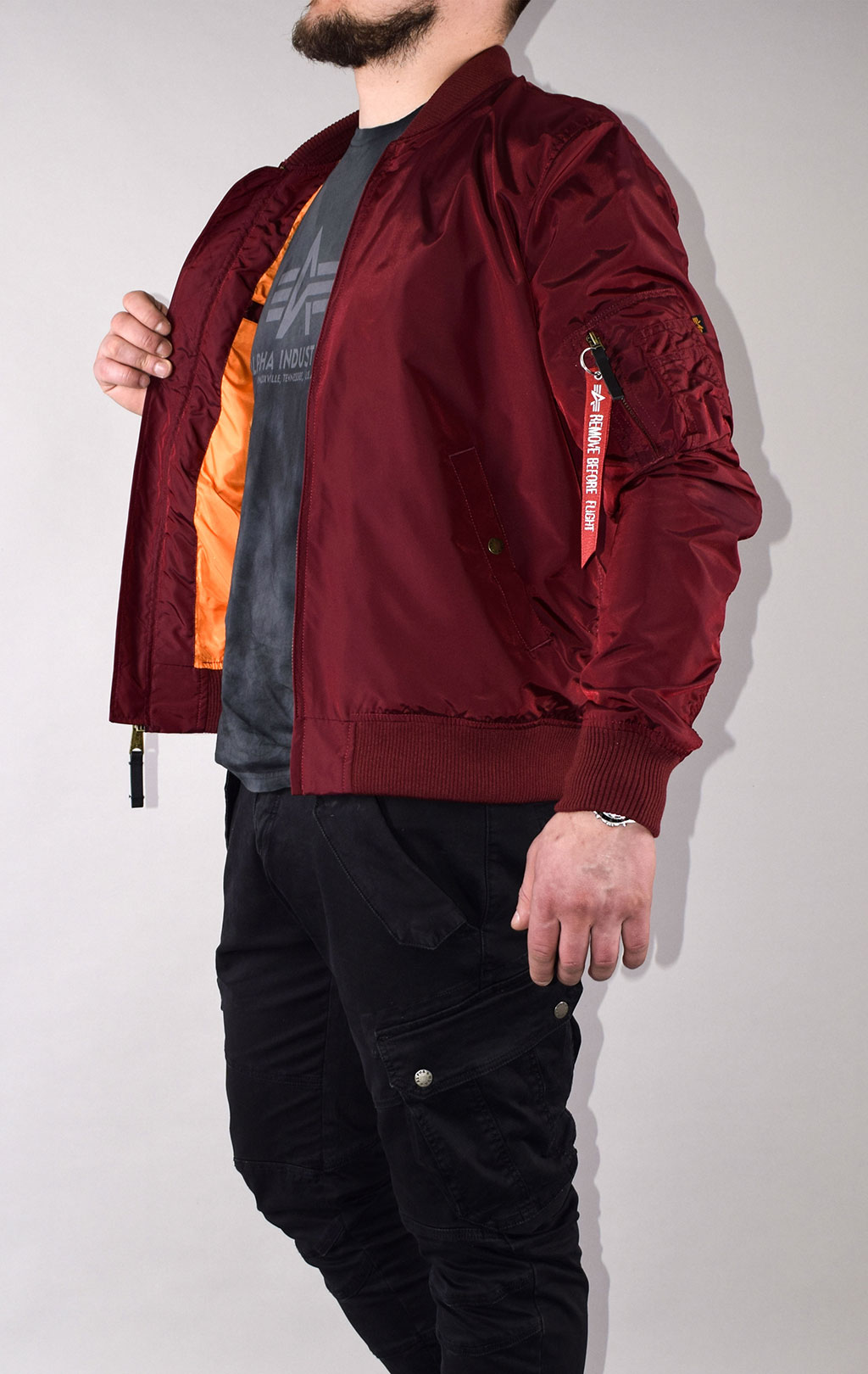 Ветровка-бомбер ALPHA INDUSTRIES TT MA-1 burgundy 