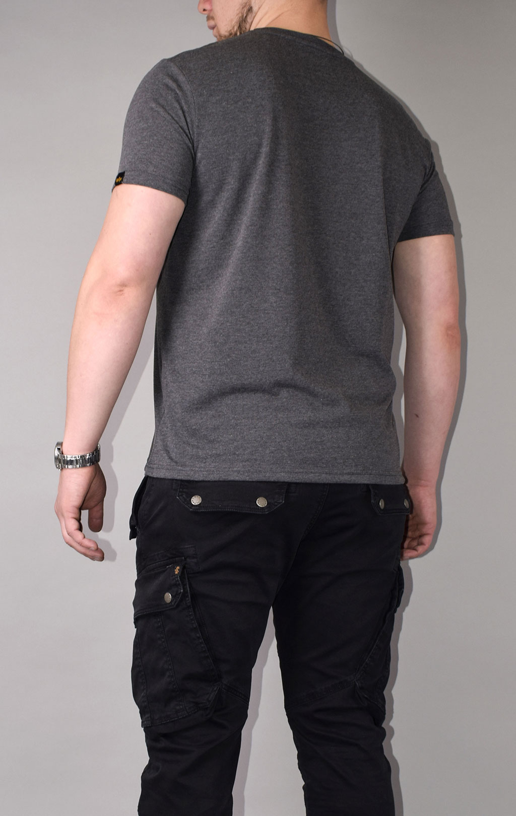 Футболка ALPHA INDUSTRIES BASIC T big size charcoal heather 