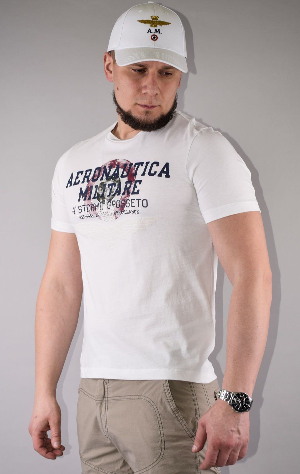 Футболка AERONAUTICA MILITARE SS 22/TR off white (TS 1940)