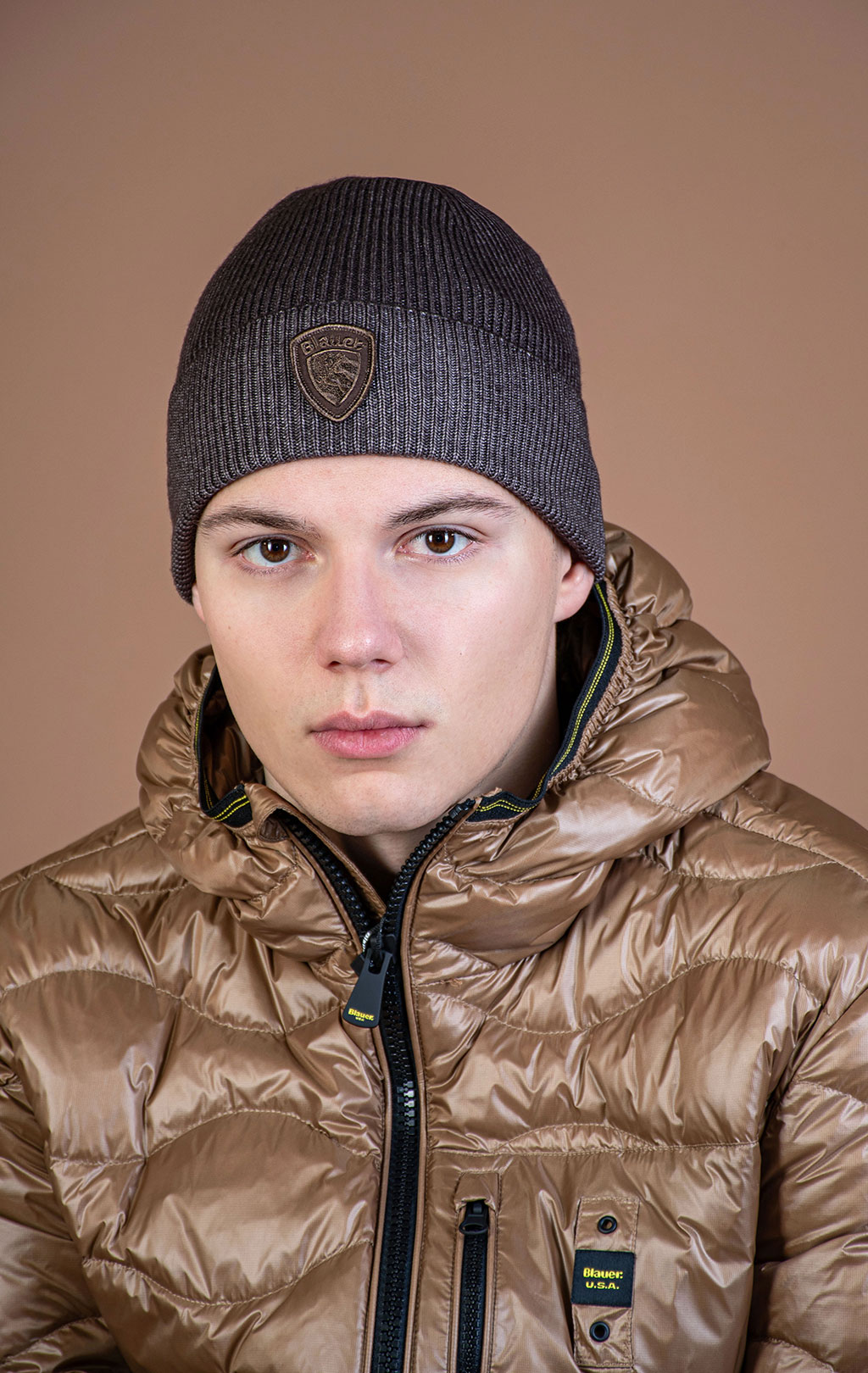 Шапка вязаная BLAUER OLIVER FW 25/26 chestnut (A05296) 