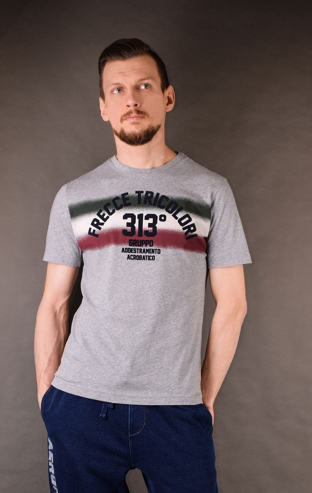 Футболка AERONAUTICA MILITARE SS19 grigio melange (TS 1620) 