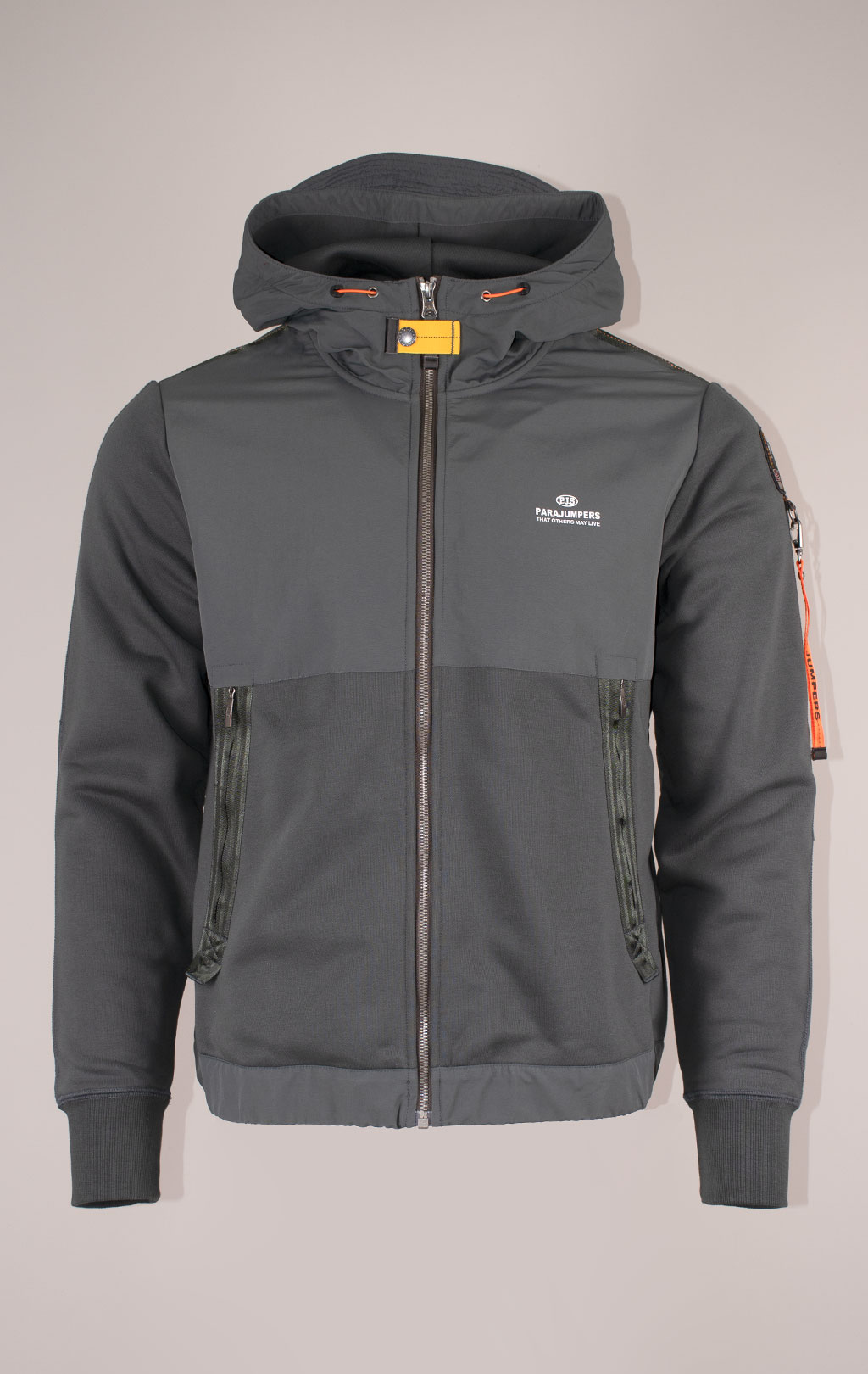 Толстовка с капюшоном PARAJUMPERS TRIDENT на молнии FW 24/25 green gables 