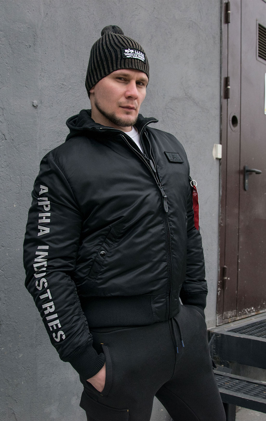 Куртка-бомбер лётная ALPHA INDUSTRIES D-Tec SE big size MA-1 black/reflective 