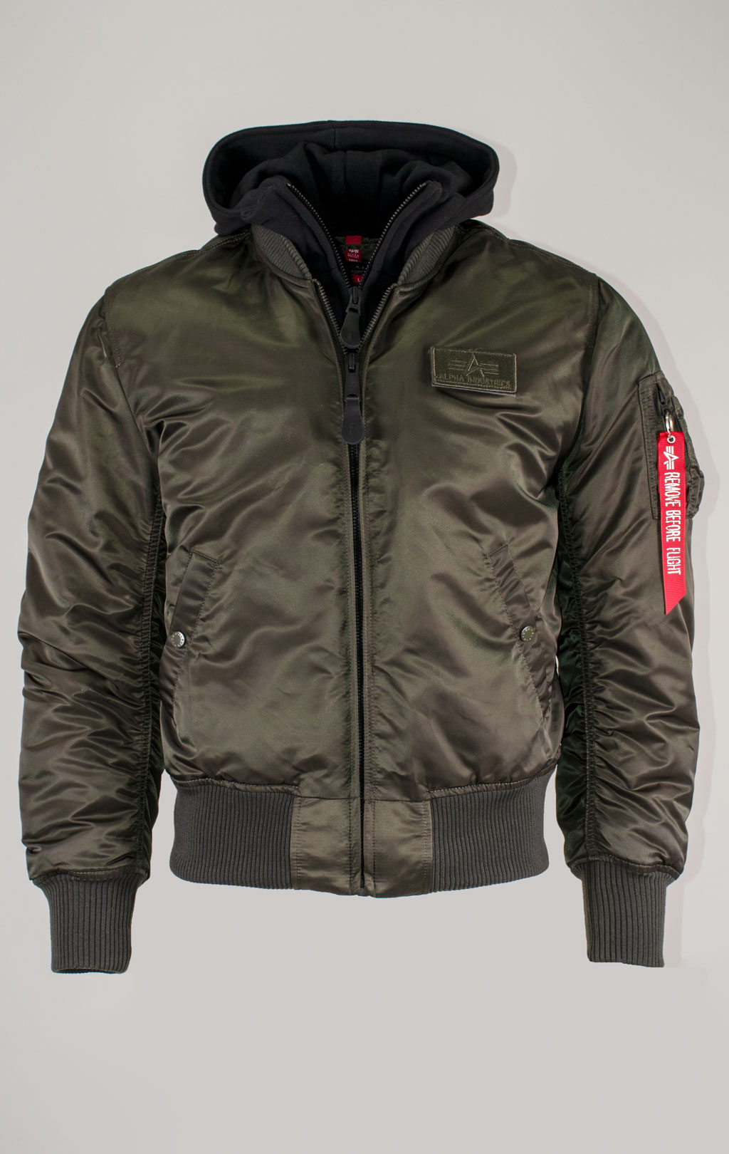 Куртка-бомбер лётная ALPHA INDUSTRIES D-Tec MA-1 black olive 