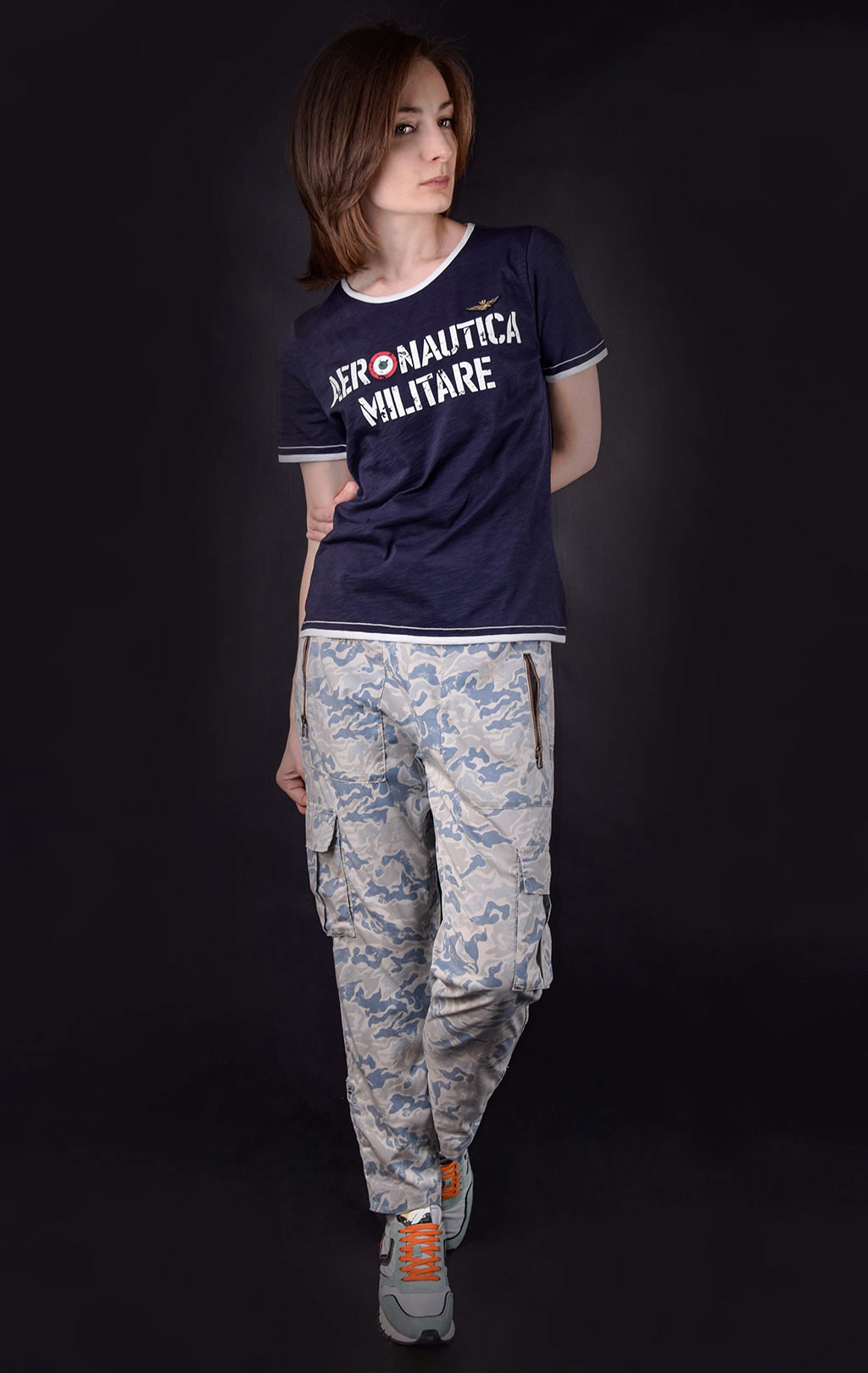 Женская футболка AERONAUTICA MILITARE SS19 blue navy (TS 1599) 