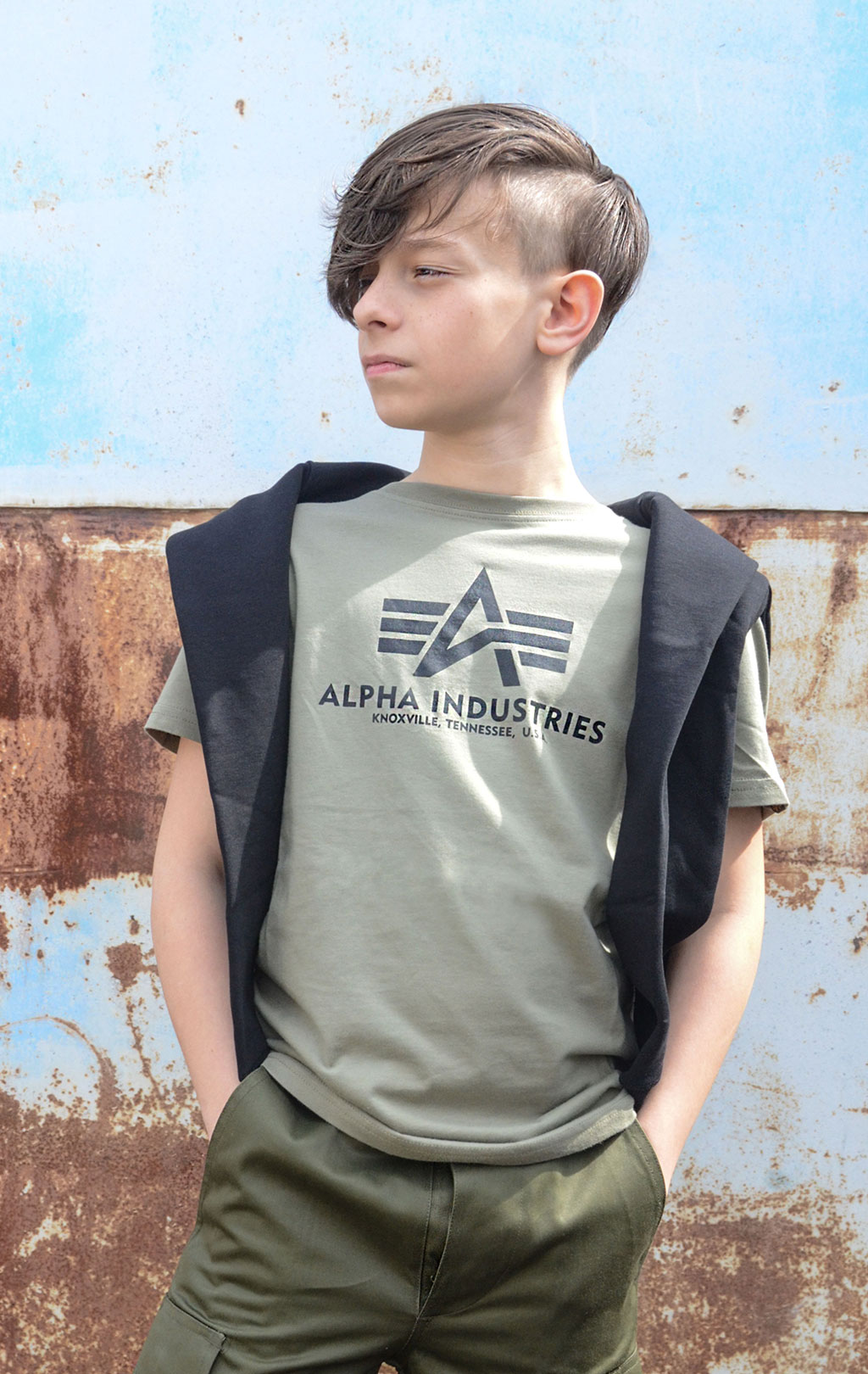 Детская футболка ALPHA INDUSTRIES BASIC T olive 