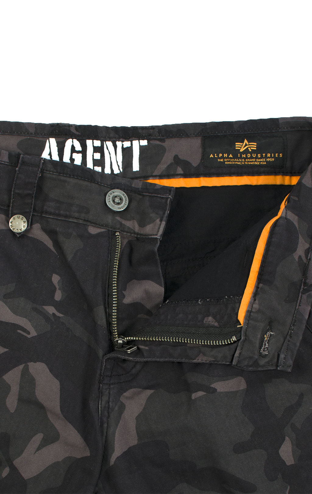 Брюки-карго ALPHA INDUSTRIES AGENT C black camo 